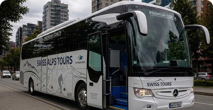 Premium bus for large groups with maximum capacity.