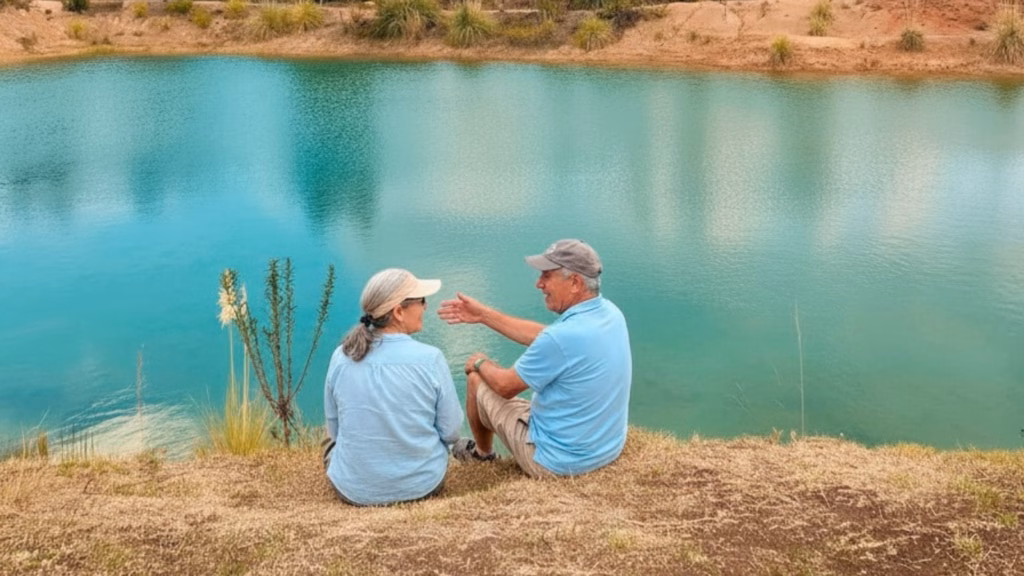 The turquoise Pozos Azules pools near Villa de Leyva